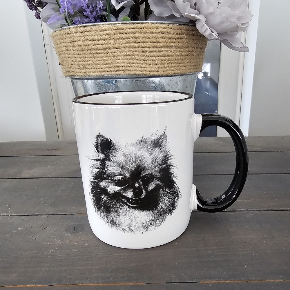Hand decorated Pomeranian coffee cup/mug